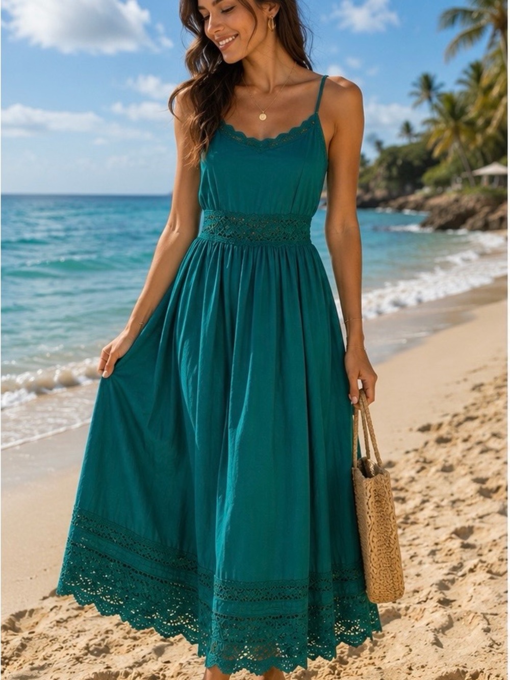 🌴 Roxy Emerald Green Summer Dress | Size Small | NWT 🌴